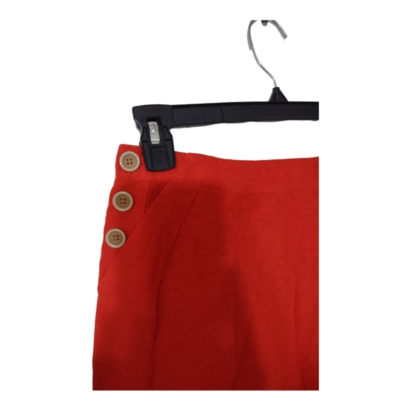 Banana Republic 00P Orange Sailor Pocket Linen Mini Skirt Nautical Button Detail - Picture 5 of 11